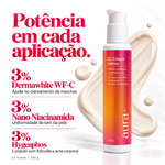 Ativos CC Cream Íntimo Aura 100g Mizz: 3% Dermawhite WF-C clareador, 3% Nano Niacinamida, 3% Hygeaphos