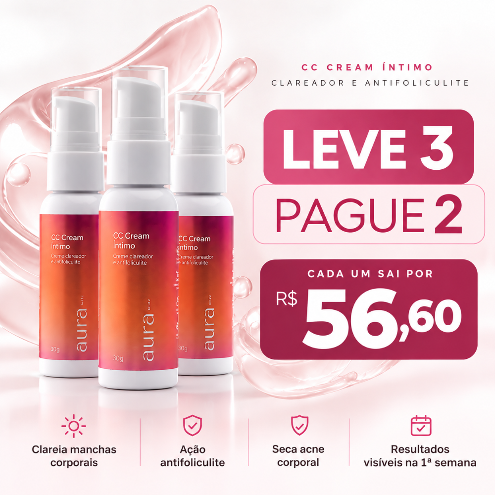 CC Cream Íntimo clareador e antifoliculite 30g Mizz — Leve 3 Pague 2, cada um por R$ 56,60