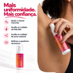Aplicação CC Cream Íntimo Aura Mizz na axila — clareia manchas, cuida foliculite e acne corporal, melhora textura