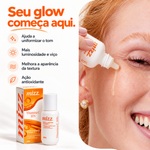 Aplicação do Sérum Vitamina C 10% Mizz no rosto — uniformiza tom, dá luminosidade e melhora a textura da pele