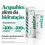Acquabio no Creme-Gel Facial Mizz — potencial de +400% colágeno e +100% elastina, estimula ácido hialurônico