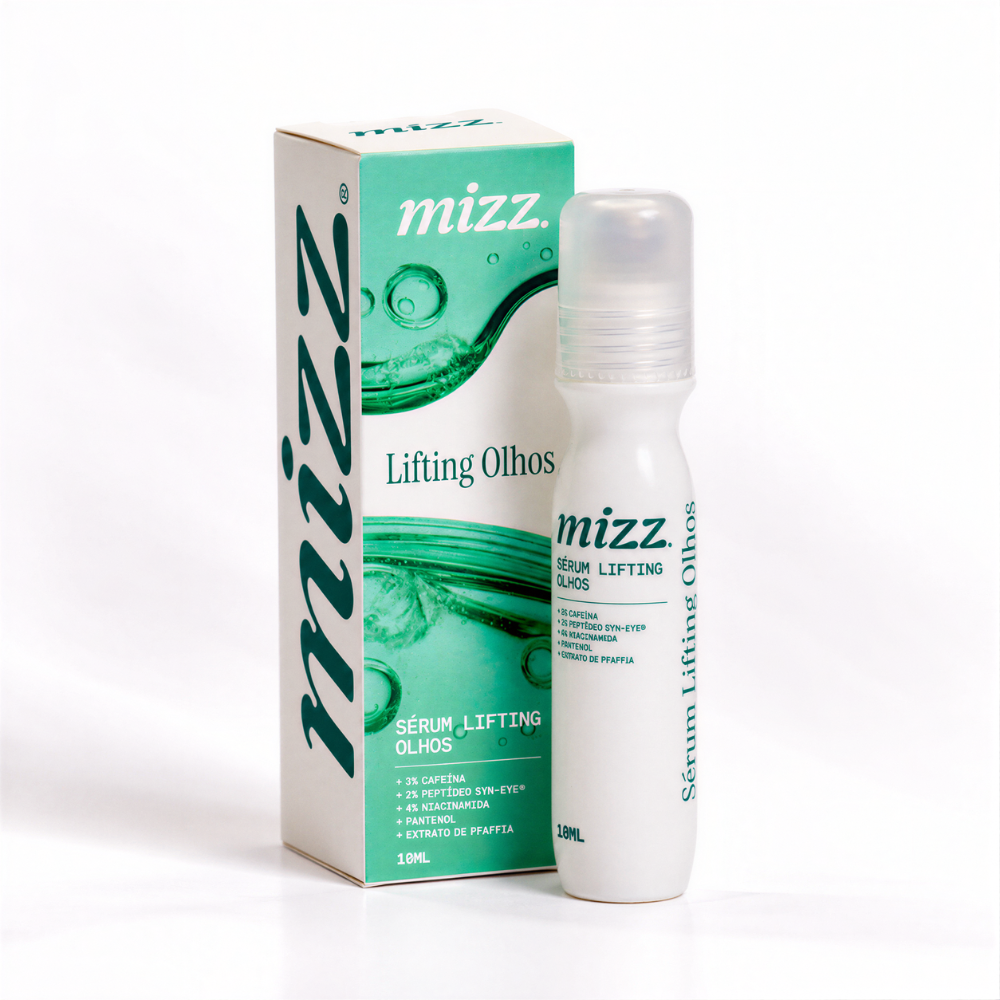 Sérum Lifting Olhos Mizz 10 ml com embalagem — 3% cafeína, 2% Syn-Eye, 4% niacinamida, pantenol, extrato de Pfaffia