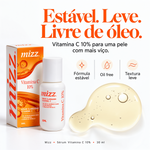 Textura do Sérum Vitamina C 10% Mizz — fórmula estável, leve e oil free, ideal para pele oleosa e mista